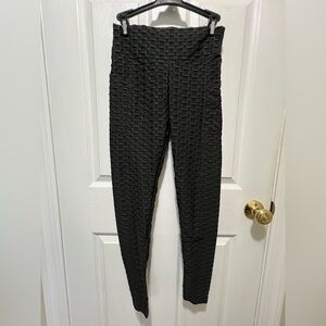 Textured Black Women's Leggings